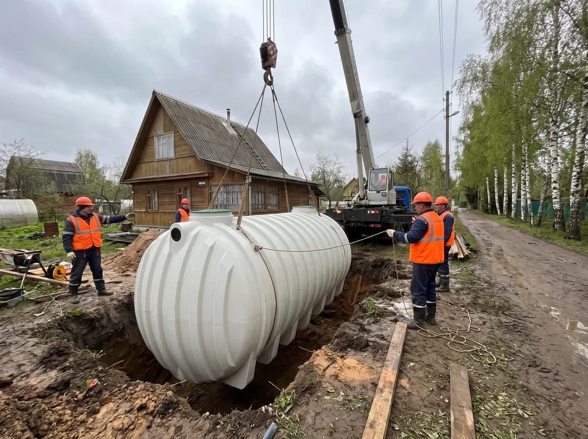 Монтаж пластиковых погребов TINGARD
